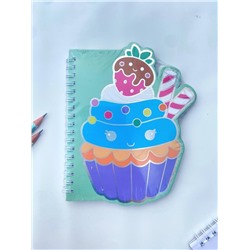 Блокнот на спирали (B6) "Cute cupcake", green (13*18)