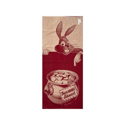 6с102.411ж1 Кролик с горшком (бордо) Полотенце махровое 67х150см