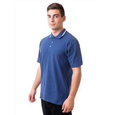 Рубашка поло мужская Мос Ян Текс цвет "Синий" с полосками