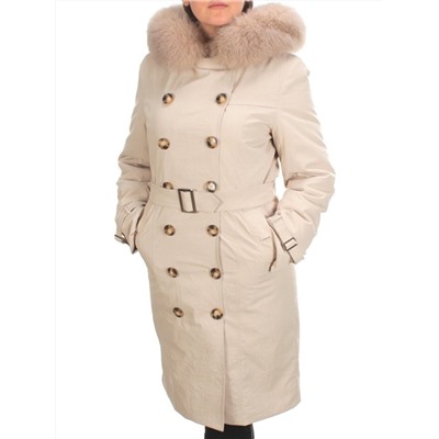 21002 BEIGE Пальто зимнее женское MAILILUO (150 гр. холлофайбера) размер 48