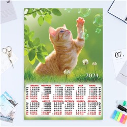 Календарь листовой "Кошки - 2" 2024 год, 42х60 см, А2