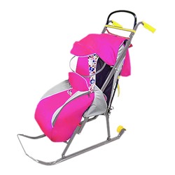 Санки-коляска Ника детям 2 НД2 розовый (2)