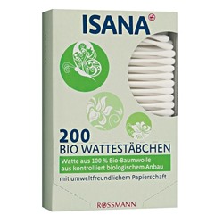 ISANA Bio Wattestabchen Ватные палочки экологически чистые 200 шт.