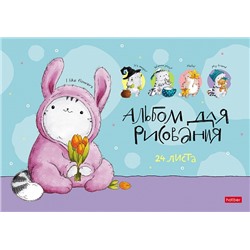 Альбом для рисования "Приключения кота Пирожка" 24л А4ф на скобе 074202