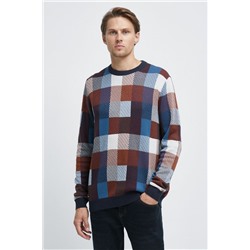 Sweter męski wzorzysty multicolor