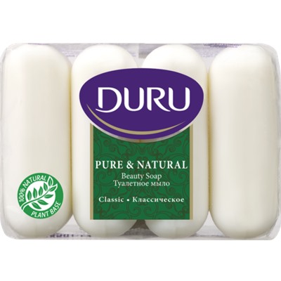 Мыло DURU Туалетное Pure&Natural Классическое 4 шт.Х85г.