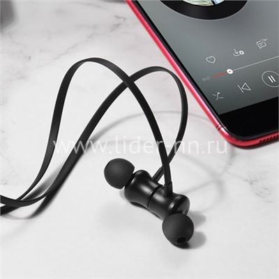 Наушники MP3/MP4 HOCO (ES29) Bluetooth вакуумные SPORT черные