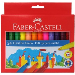 Фломастеры Faber-Castell "Замок" "Jumbo", 24цв., утолщенные, смываемые, картон, европодвес