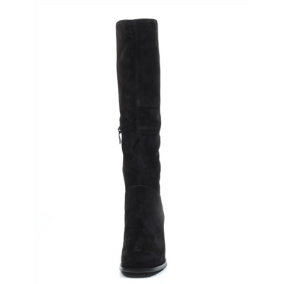 E29W-11B BLACK Сапоги зимние женские (натуральная замша, натуральный мех (еврозима)) размер 38