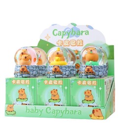 Хрустальный шар в сюрприз-упаковке «Capybara life», mix (9,9 см), шоубокс 6 шт.