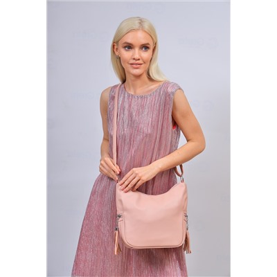Женская сумка хобо из искусственной кожи, цвет розовый