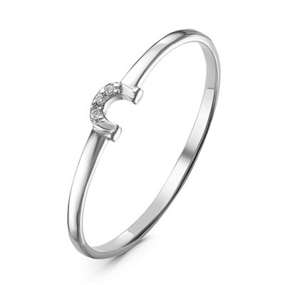 Серебряное кольцо с подковой -  1024
