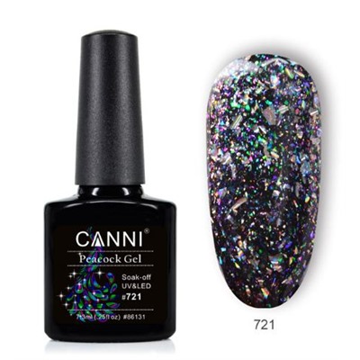 CANNI, гель-лак Павлин, Peacock gel №721