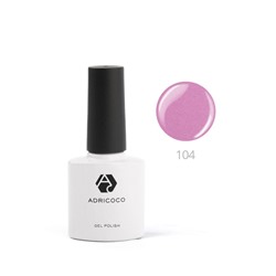ADRICOCO Цветной гель-лак для ногтей №104, лиловый блеск, 8 мл