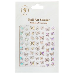 Nail Art Sticker, 2D стикер Z-D3840 (серебро)