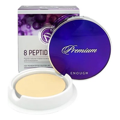 Пудра для лица с пептидным комплексом PREMIUM 8 PEPTIDE TWO-WAY CAKE #21 (INCLUDING REFILL), Enough, 11 г