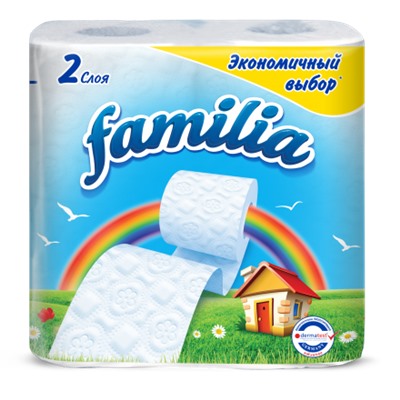 Туалетная бумага FAMILIA 2 слоя, 4 шт