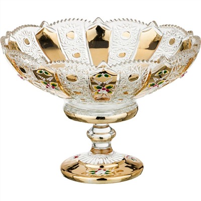 ФРУКТОВНИЦА НА НОЖКЕ "LEFARD GOLD GLASS" ДИАМЕТР=25 СМ. ВЫСОТА=17 СМ. (КОР=6ШТ.)