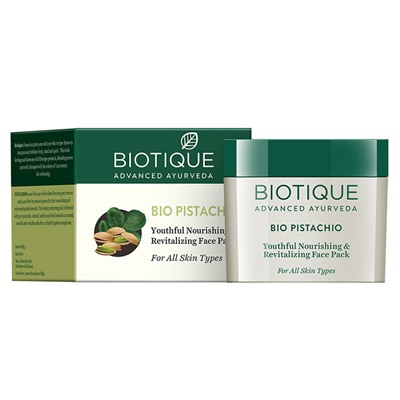 Biotique Bio Pistachio Youthful Nourishing & Revitalizing Face Pack 50g / Био Маска для Лица Питающая и Восстанавливающая с Фисташками 50г