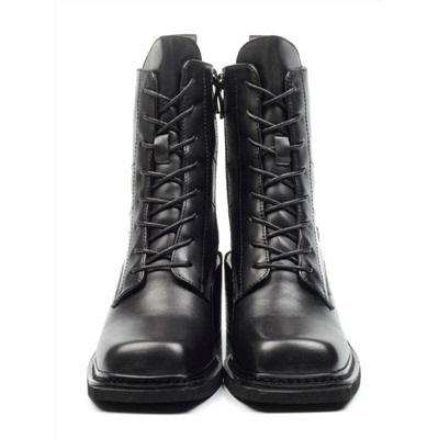 E21B-2A BLACK Ботинки демисезонные женские (натуральная кожа, байка) размер 36
