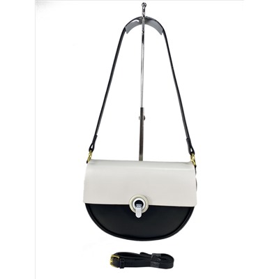 Женская сумка кросс-боди из искусственной кожи, цвет черный с белым