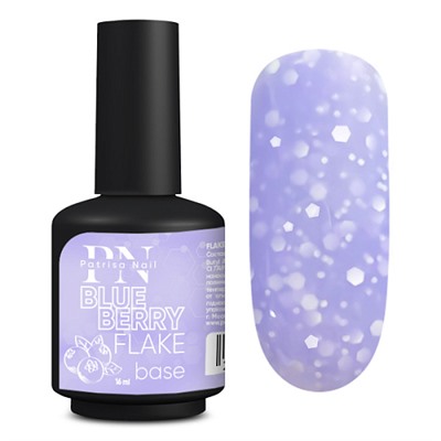 16 мл, Patrisa Nail, FLAKE base Blueberry (лиловая база с белыми шестигранниками)