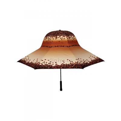 Зонт-трость шляпа женский DAIS арт.7709-1 полуавт (кофе)