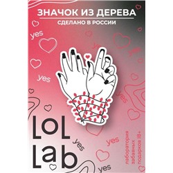 Значок ECO из дерева LOL LAB "Новогодняя гирлянда"