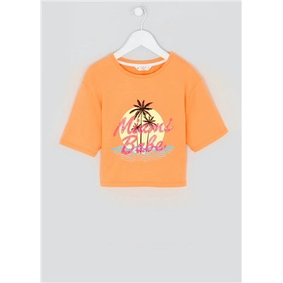 Girls Candy Couture Cropped Miami T-Shirt (9-16yrs)