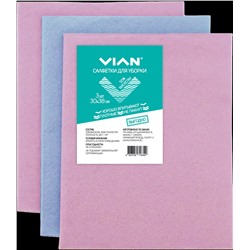 Салфетки для уборки VIAN, вискоза 50%, цвет произвольный, 3 шт.