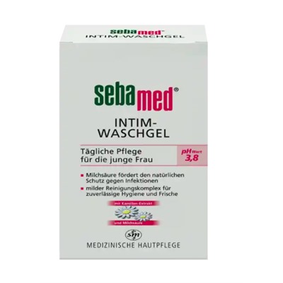 sebamed Intim Waschgel pH 3,8 Себамед Гель для интимной гигиены с ромашкой, бисабололом и алоэ, ph-фактор 3,8, 5шт х 200мл