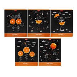 Тетрадь 48 листов клетка "Апельсиновые мечты", обложка мелованный картон, выборочный матовый лак, блок 65 г/м2, 5В МИКС