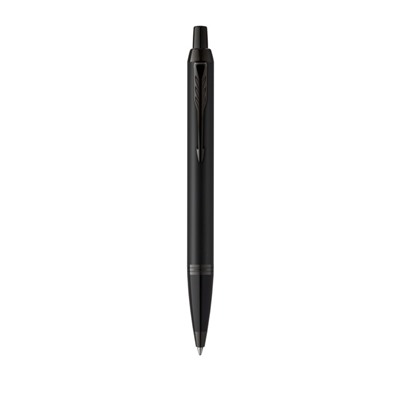 Ручка шариковая Parker IM Achromatic Black BT, корпус из нержавеющей стали, чёрный матовый, синие чернила