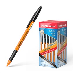 Ручка шариковая ErichKrause® R-301 Orange Stick&Grip черн. 0,7мм. 39533/50/Китай Подробнее