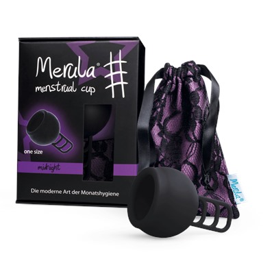 Merula Menstruationstasse schwarz Мерула Менструальная чаша, универсальный размер, черная, Германия
