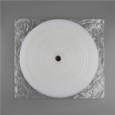 Шторная лента классическая, органза, 2,5 см, 100 ± 1 м, цвет прозрачный/белый