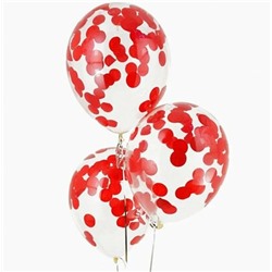 Воздушные шары "Конфетти" Red 10шт