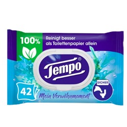 Tempo Feuchtes Toilettenpapier Mein Verwöhnmoment Sea Minerals, темпо Влажная туалетная бумага в салфетках, 42 шт.