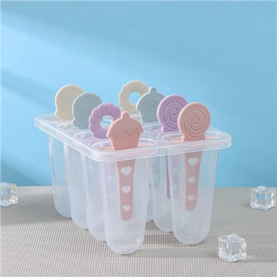 Форма для мороженого Доляна «Леденец», 15×12×12 см, 8 ячеек, цвет МИКС