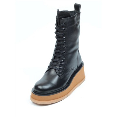 DMD-M7063 BLACK Ботинки зимние женские (натуральная кожа, натуральный мех) размер 38
