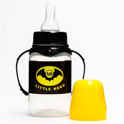 Бутылочка для кормления Little hero, классическое горло, от 0 мес, 150 мл., цилиндр, с ручками