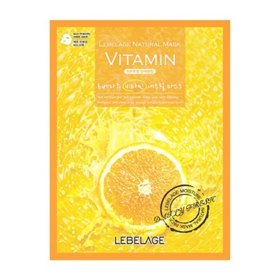 Тонизирующая тканевая маска с витамином С Vitamin Natural Mask, LEBELAGE   23 г