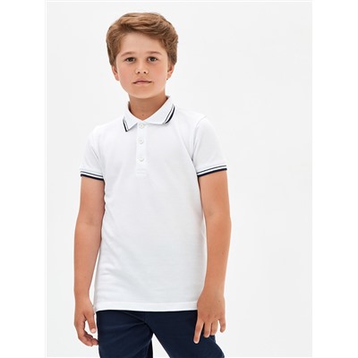 Белая футболка-поло для мальчика