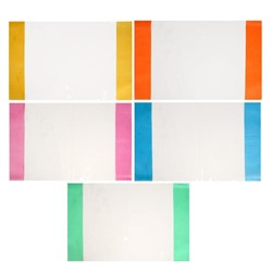 Набор обложек для тетрадей и дневников, 5 штук - 5 цветов, 355 х 230 мм, плотность 110 мкр, прозрачная, клапан цветной