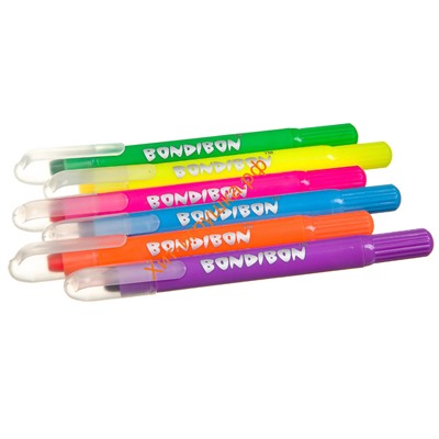 Набор гелевых карандашей для рисования Bondibon 6 цв. в пластиковом боксе ВВ3461, ВВ3461