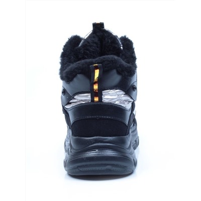 8524-3 BLACK Ботинки подростковые зимние (искусственные материалы) размер 36