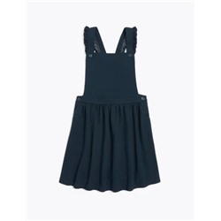 Girls' Cotton Frilled School Pinafore (2-12 Yrs)