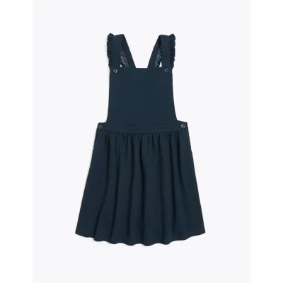 Girls' Cotton Frilled School Pinafore (2-12 Yrs)