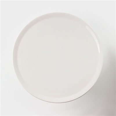 Подставка керамическая для торта Доляна «Кролл», 25×10 см, цвет белый