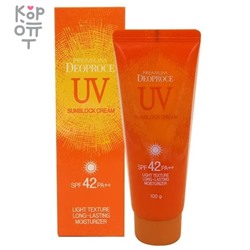 Deoproce Premium UV Sun Block Cream SPF42 PA++ - Солнцезащитный крем, 100гр. ,